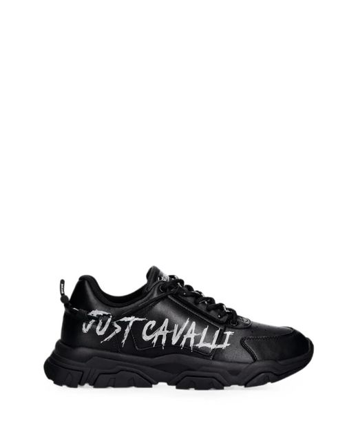 Just Cavalli Black Baskets À Semelle Épaisse for men