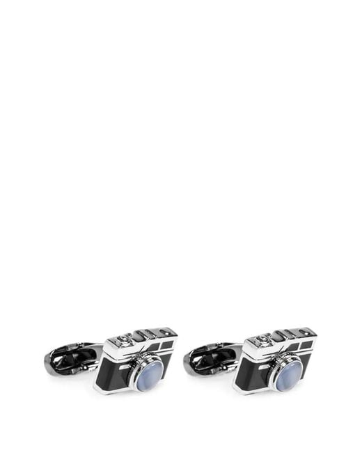 Paul Smith White Camera-Shaped Cufflinks for men