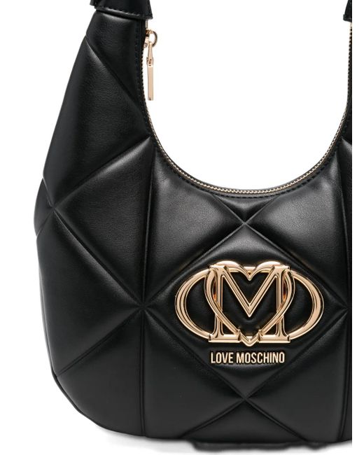 Love Moschino Schoudertas Met Logoplakkaat in het Black