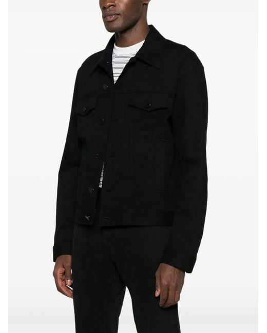 Jacob Cohen Black Point-Collar Jacket for men