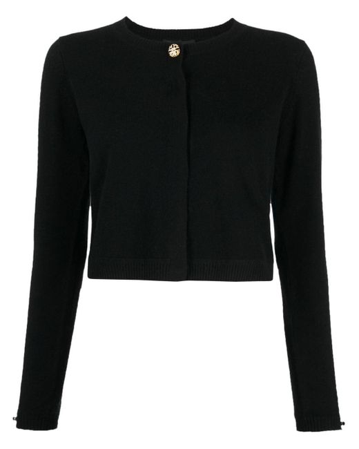 Paule Ka Cashmere Ribbed-trim Cardigan in Black | Lyst