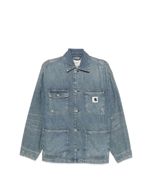 Carhartt Blue Logo-Patch Denim Jacket