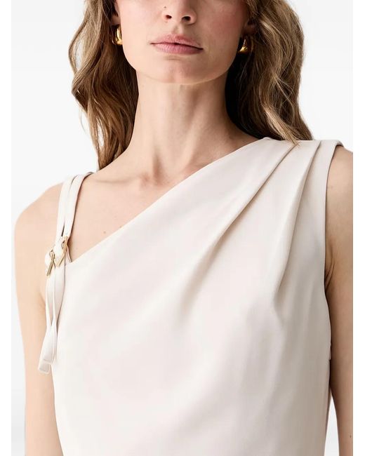 Guess White Livia Buckle-Detail Asymmetric Mini Dress