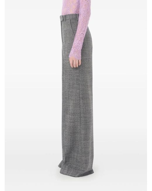 Valentino Garavani Gray Wool Mouliné Trousers