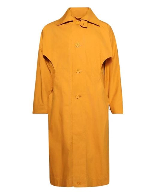 Issey Miyake Orange Button Belted Coat for men