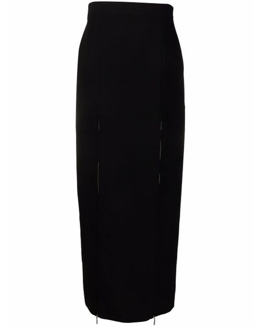 Nina Ricci Zip-split Maxi Skirt in Black | Lyst UK