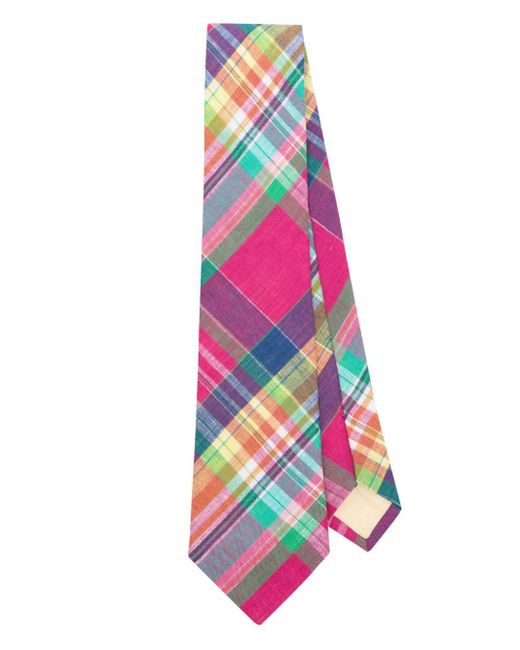 Polo Ralph Lauren Pink Check-pattern Linen Tie for men