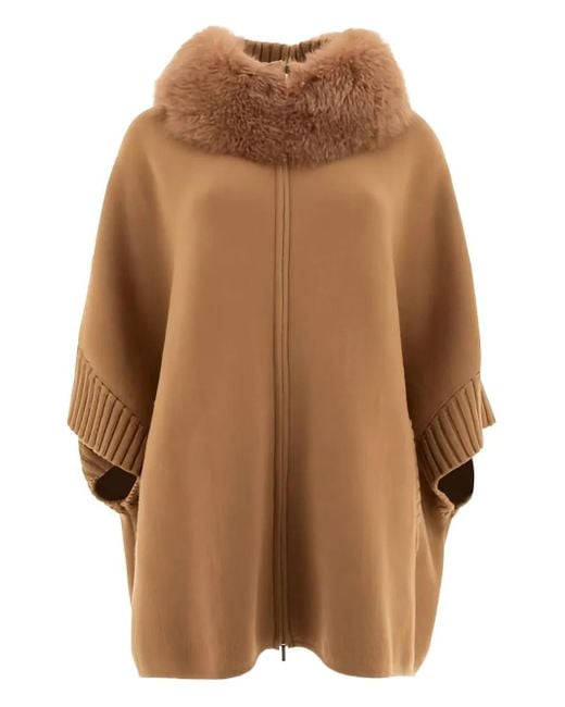 Cappotto Con Collo di Giovi in Brown