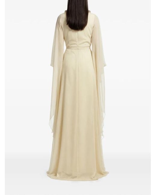 Saiid Kobeisy Natural Crystal-Snake Embellished Dress