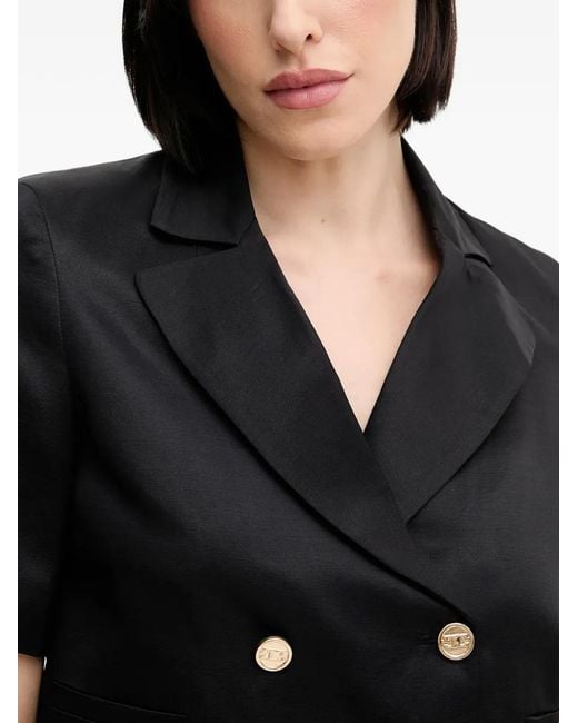 GAUDI Black Double-Breasted Cropped Blazer