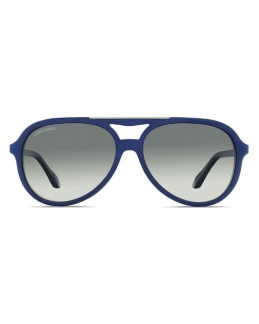 Longines Blue Pilot-frame Sunglasses for men