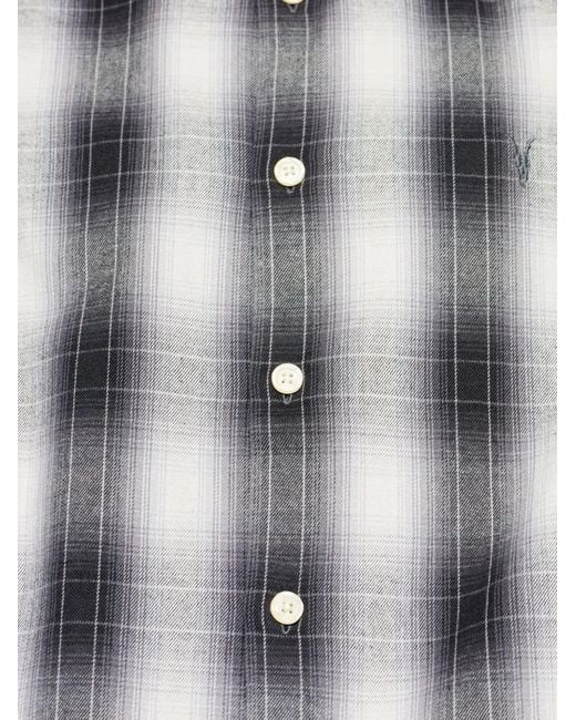 AllSaints Black Holborn Checked Long-Sleeve Shirt for men