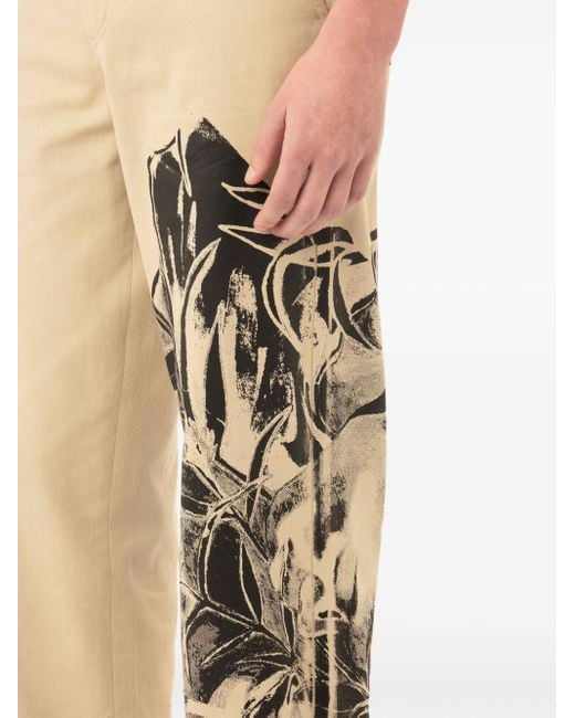 Pantaloni dritti con stampa grafica di J.W. Anderson in Natural da Uomo