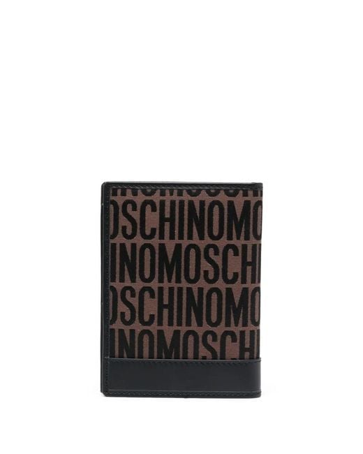 Moschino Black Jacquard Logo Bi-Fold Wallet