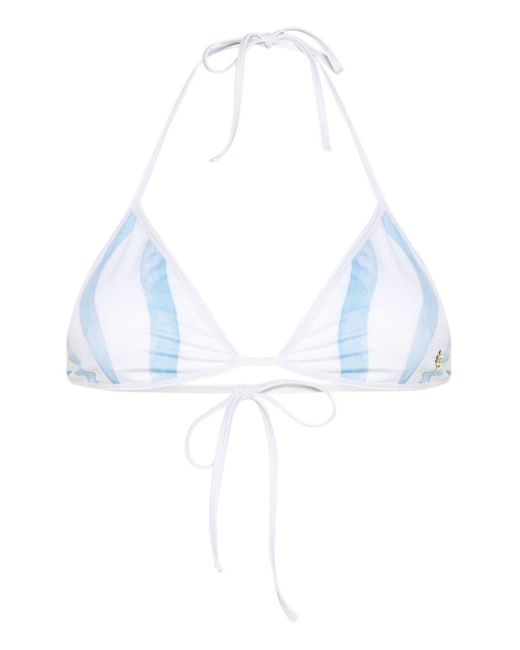 Casablancabrand Blue Wave-print Bikini Top