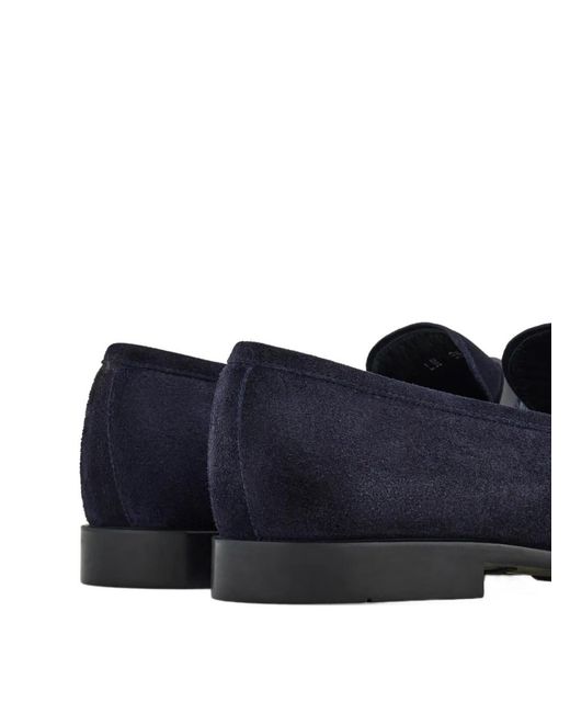 Ferragamo Blue Gancini Ornament Moccasins for men
