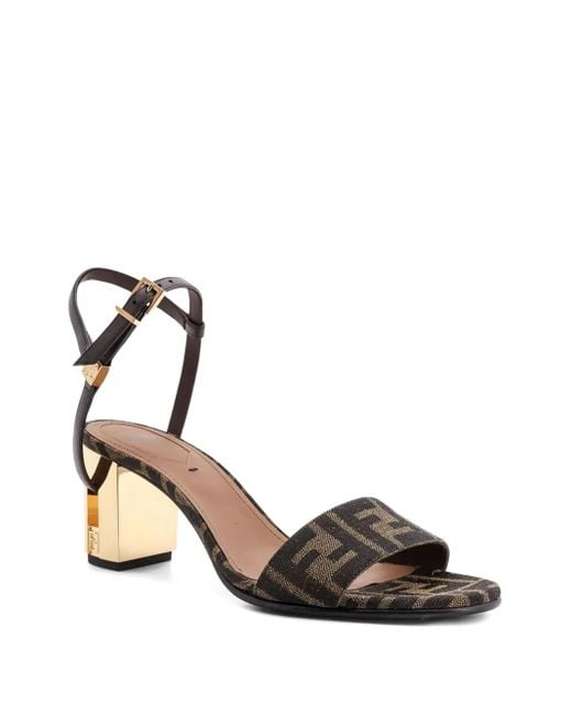 Fendi Black 65Mm Delfina Sandals
