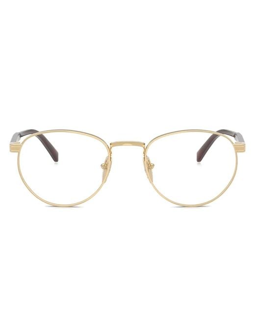 Prada Natural Round Frame Glasses for men