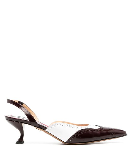 Thom Browne Red Spazzolato Wingtip Slingbacks