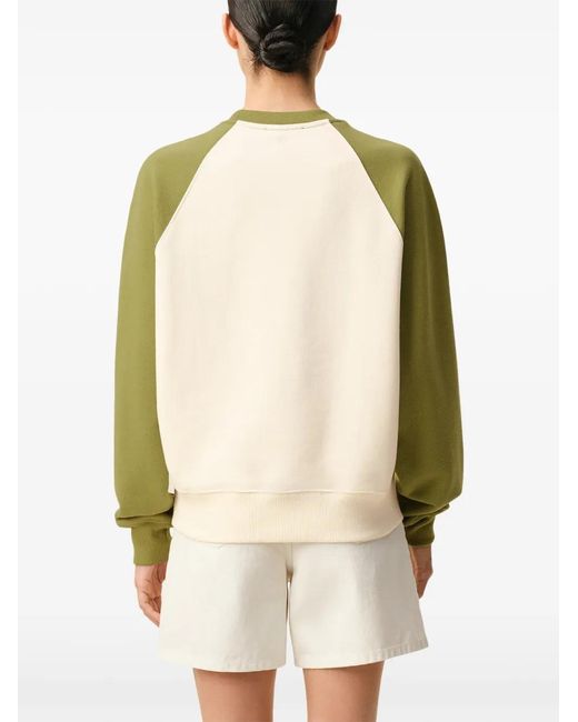 AMI Green Ami De Coeur Two-Tone Crochet Sweater