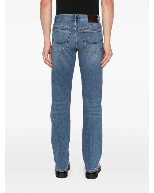 Brioni Blue Buttoned Jeans for men