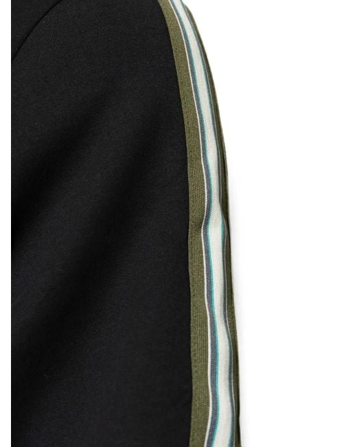Paul Smith Black Side-Stripe Quarter-Zip Sweatshirt for men