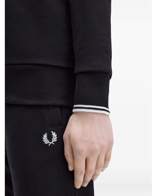 Fred Perry Blue Logo-Detail Cotton Sweatshirt for men