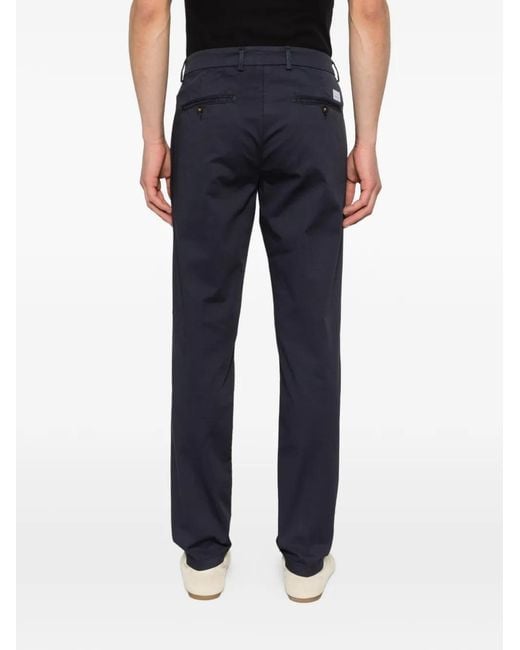 Manuel Ritz Blue Micro-Texture Pleated Trousers for men