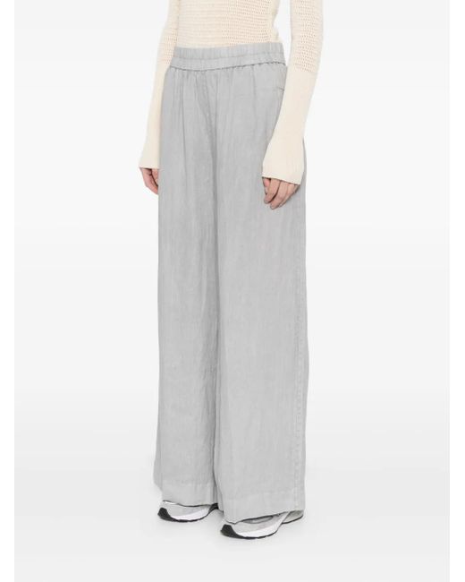 James Perse Women's White Linen Wide-Leg Pants
