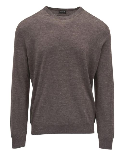 Zegna Gray Silk-Blend Jumper for men