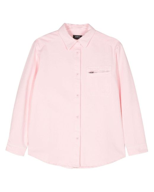 A.P.C. Pink Tina Denim Shirt