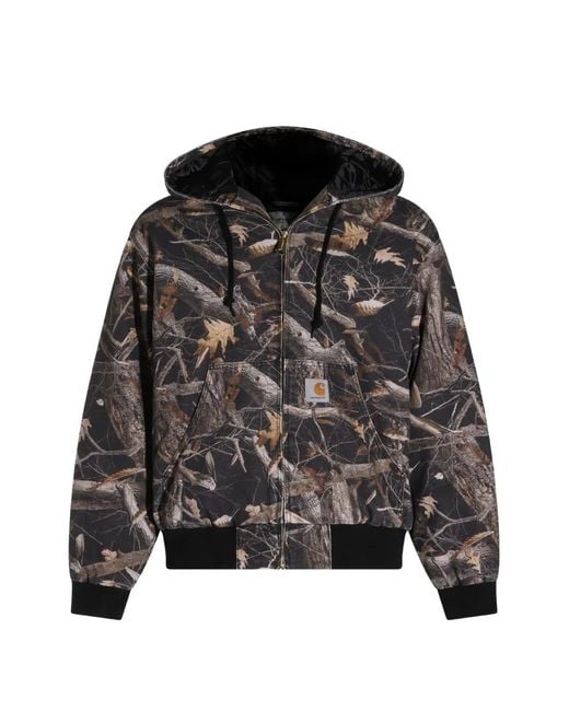 Carhartt Black Camouflage-Print Hooded Jacket for men