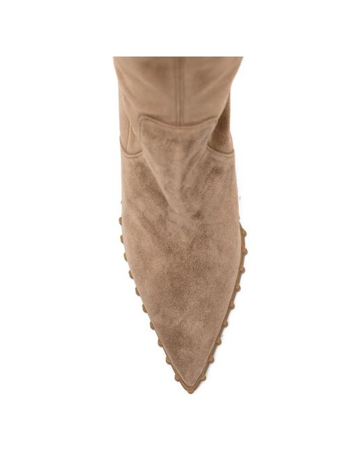Rayla K Brown Block Heel Pointed Boots