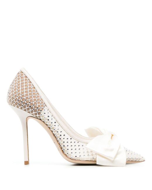 Jimmy Choo Love 100mm Pointed Pumps in White | Lyst