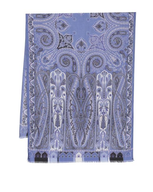 Etro Blue Schal mit Bandana-Print