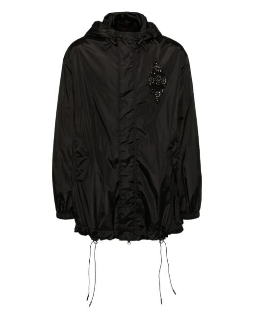 Simone Rocha Black Hooded Parka for men