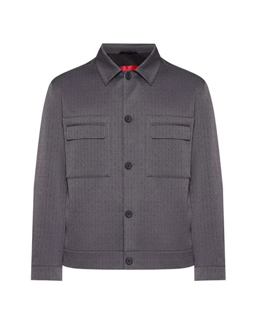 HUGO Gray Buttoned Pocket Shirt for men