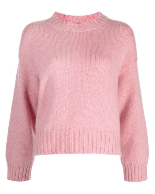 Pringle of Scotland Pink Cropped Cashmere Jumper