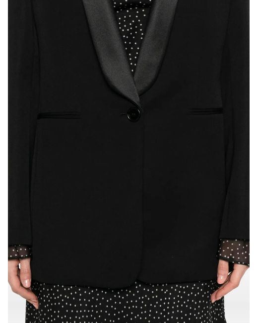 Chloé Black Satin-Lapel Blazer