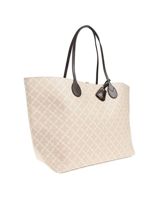 By Malene Birger Natural Abi Monogram-Print Tote Bag