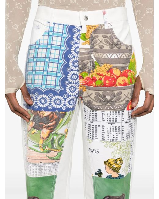 Pantalones Calendar rectos MARINE SERRE de hombre de color White