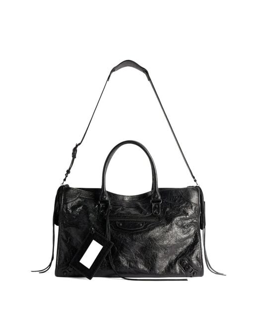 Balenciaga Black Le City Stud-Embellished Large Tote Bag for men