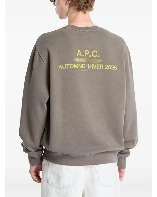 A.P.C. Pullover Mit Logo-Print in Gray für Herren