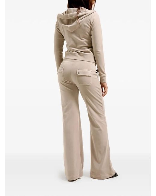 Juicy Couture Natural Velour Flared Track Pants