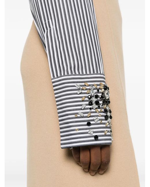 Sportmax Purple Embellished Striped Shirt