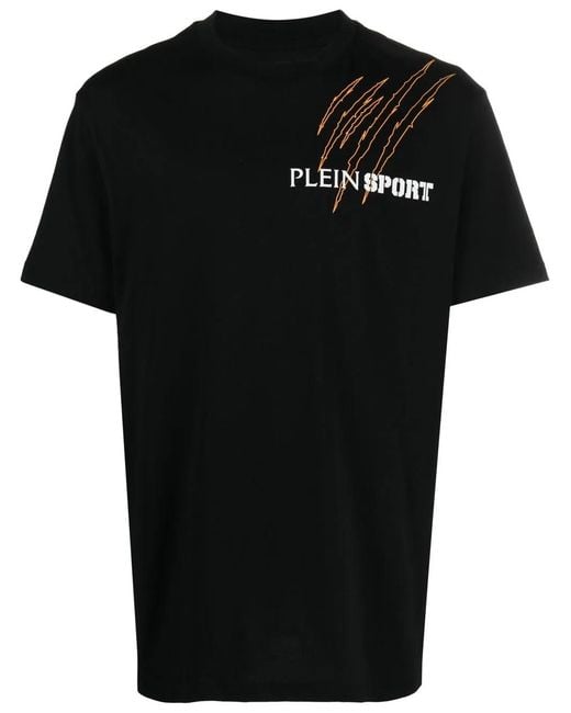 Philipp Plein Black Scratch Logo-Print T-Shirt