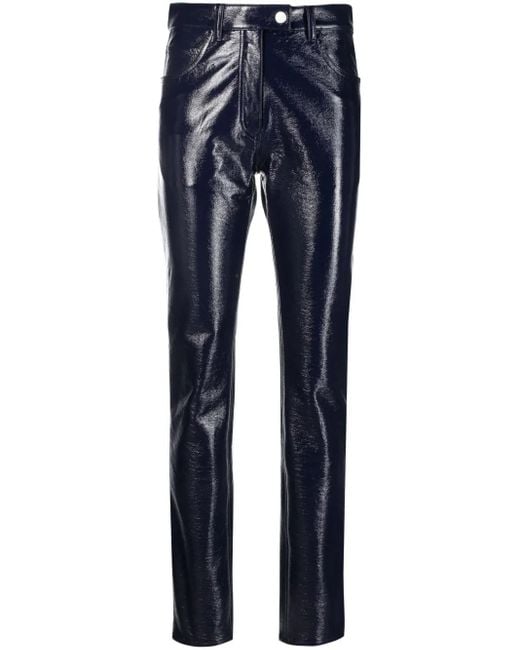 Courreges Blue Straight-Leg Vinyl Trousers