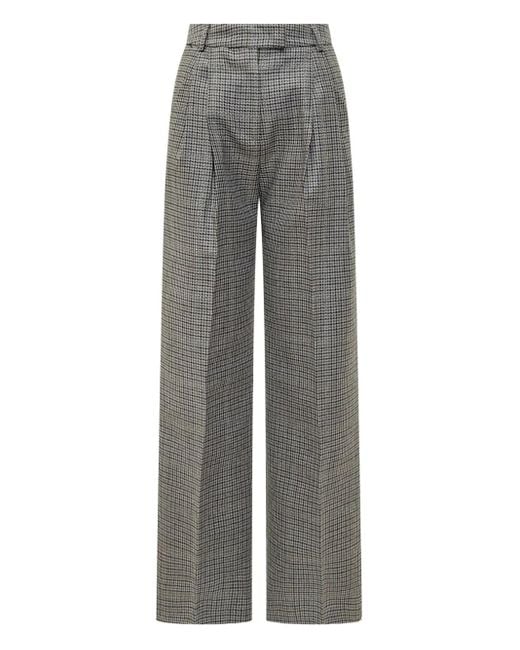 Des Phemmes Gray Pleated Check Trousers