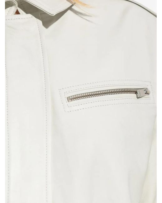 Gestuz White Leather Jacket
