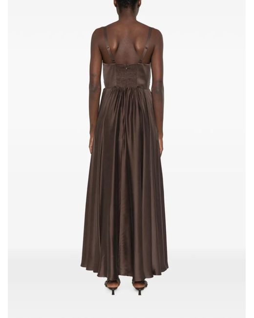 Zimmermann Brown Ruched Cut-Out Maxi Dress